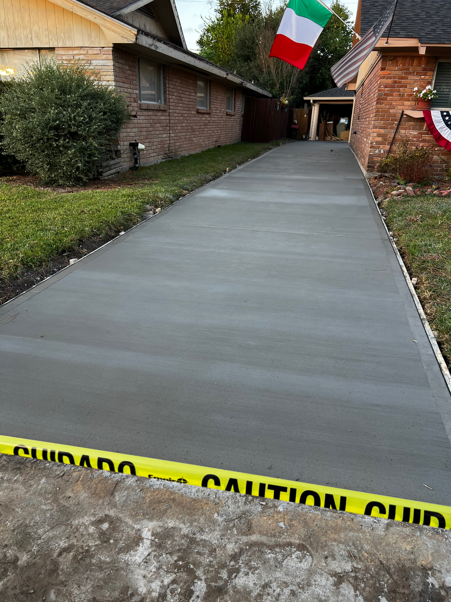 Freshly Poured Side Walkway